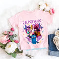 2026 Children's K-pop Demon Hunters T-shirt, a clothing item featuring anime cartoon patterns, a girls' casual top, gift options