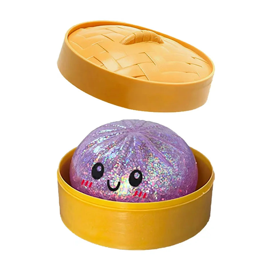 Glitter Dumpling Glitter Dumpling Squishy with Box Dumplings Sensory Squeeze Toy for Stress Relief