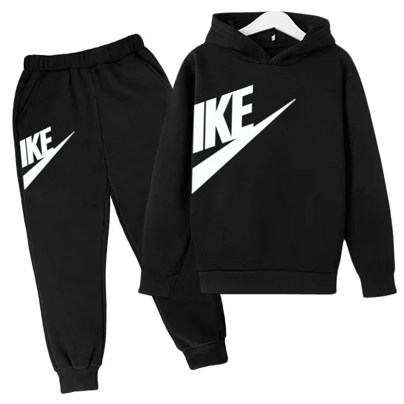 Kids Autumn Hoodie Letters Sports Pullover 3-12Years Coat Sweatshirt+Trousers Boy Girl Birthday Gift Clothes Leisure Fashion Set