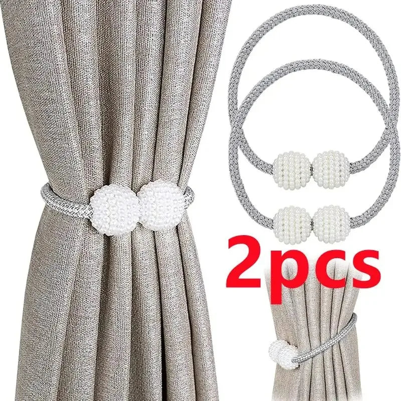 4/2/1Pcs Pearl Magnetic Curtain Clip Curtain Holders Tie Back Buckle Clips Hanging Ball Buckle Tie Back Curtain Decor Accessorie
