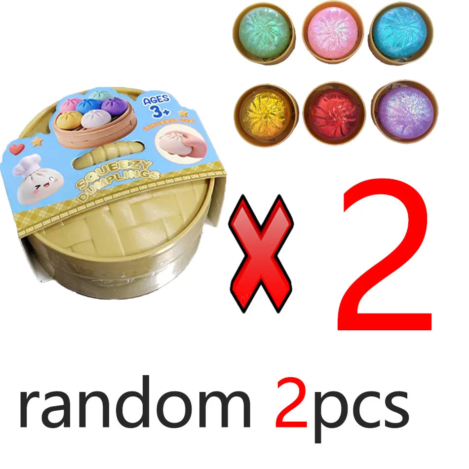 Glitter Dumpling Glitter Dumpling Squishy with Box Dumplings Sensory Squeeze Toy for Stress Relief