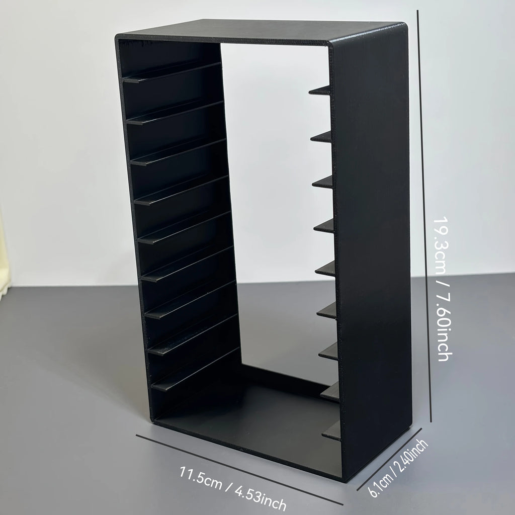 CD/DVD Media Storage Organizer 10 Grid Tape Storage Rack Durable Black Plastic Display Stands For Home And Office Organization