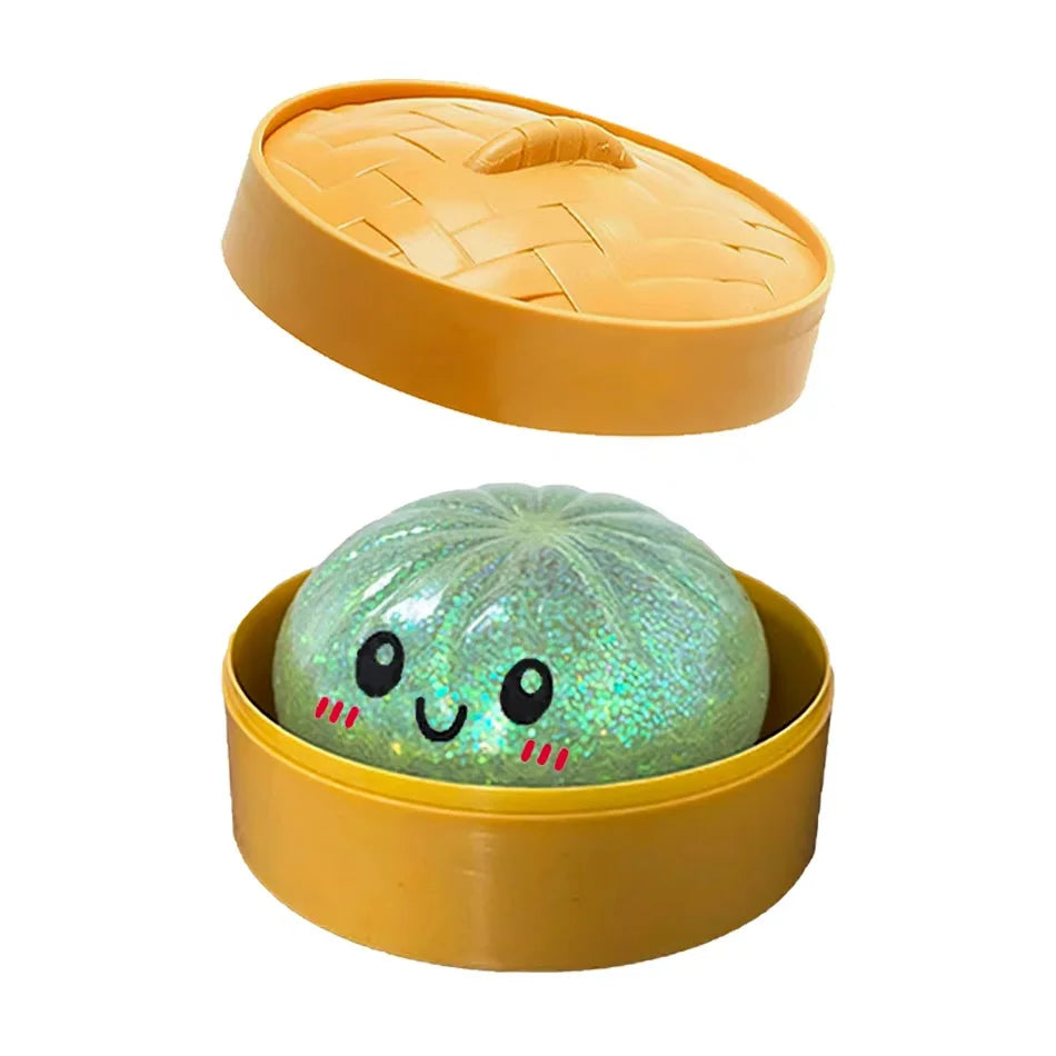 Glitter Dumpling Glitter Dumpling Squishy with Box Dumplings Sensory Squeeze Toy for Stress Relief