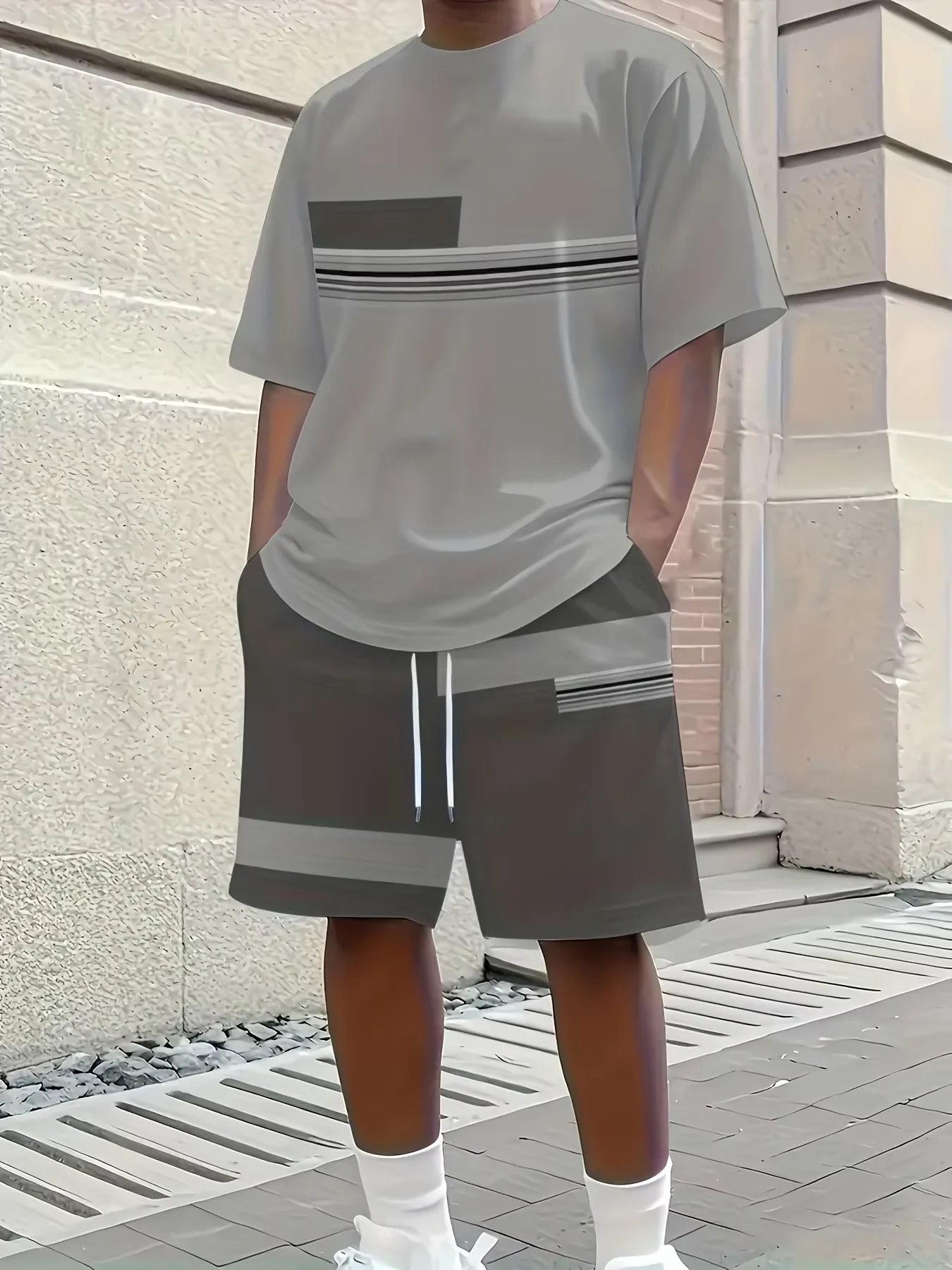 Summer Fashion Simple 3D Print T-Shirts Shorts Sets Men's Tracksuits Oversized Short Sleeve T Shirt Pants Set Suits Clothing