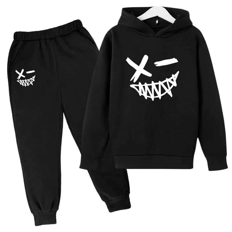 Evil Smile Printed 2025 Baby Summer Clothes for Children From 1 to 12 Years Kids Clothes Boys Child Sets Suit for Girls Boy Set