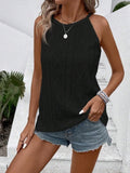 Women's Summer New Jacquard Hollow Vest Knitted Sweatshirt Sleeveless Fashionable Breathable Casual Top for Women