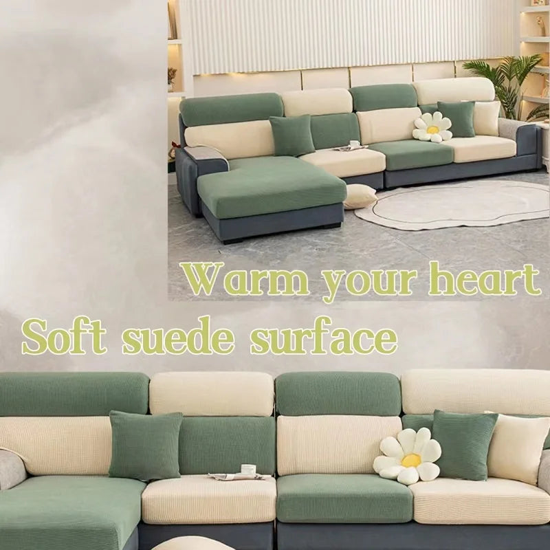 Thicken Elastic Sofa Cover For Living Room Solid Color Furniture Protector Sofa Cushion Cover Slipcover Removable Couch Covers