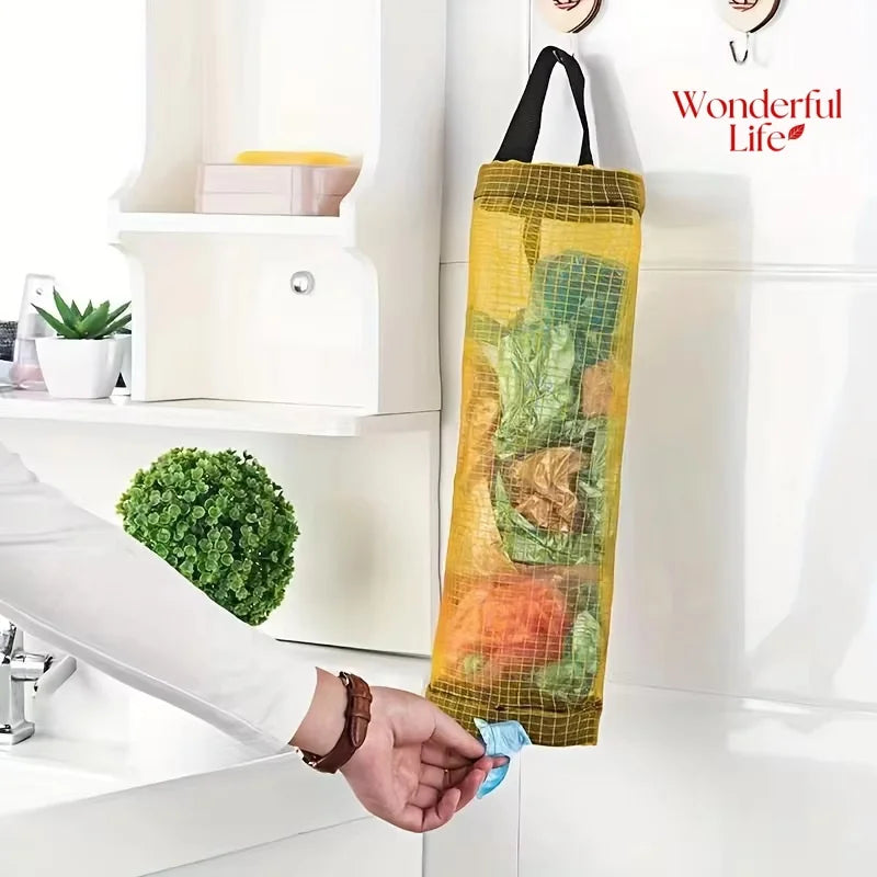 Garbage Bag Storage Kitchen Garbage Organizer Plastic Bag Holder Organizing Hanging Garbage Collection Storage Bag