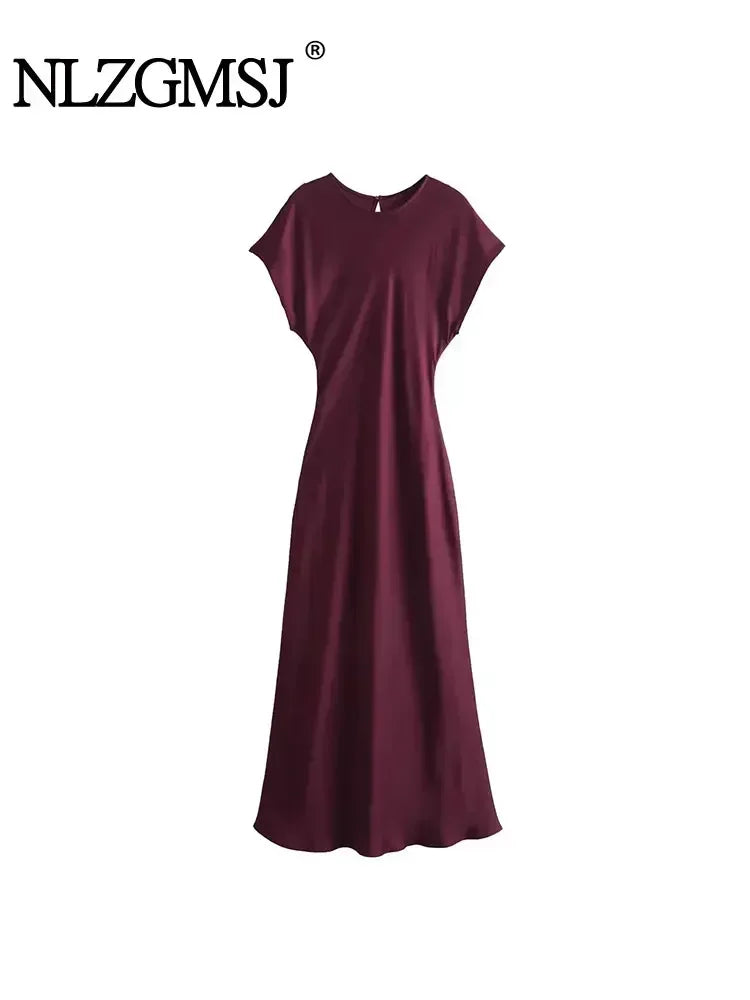 Midi Satin Dress Woman Long Dresses For Women Chic And Elegant Evening Dresses Female Party Dress