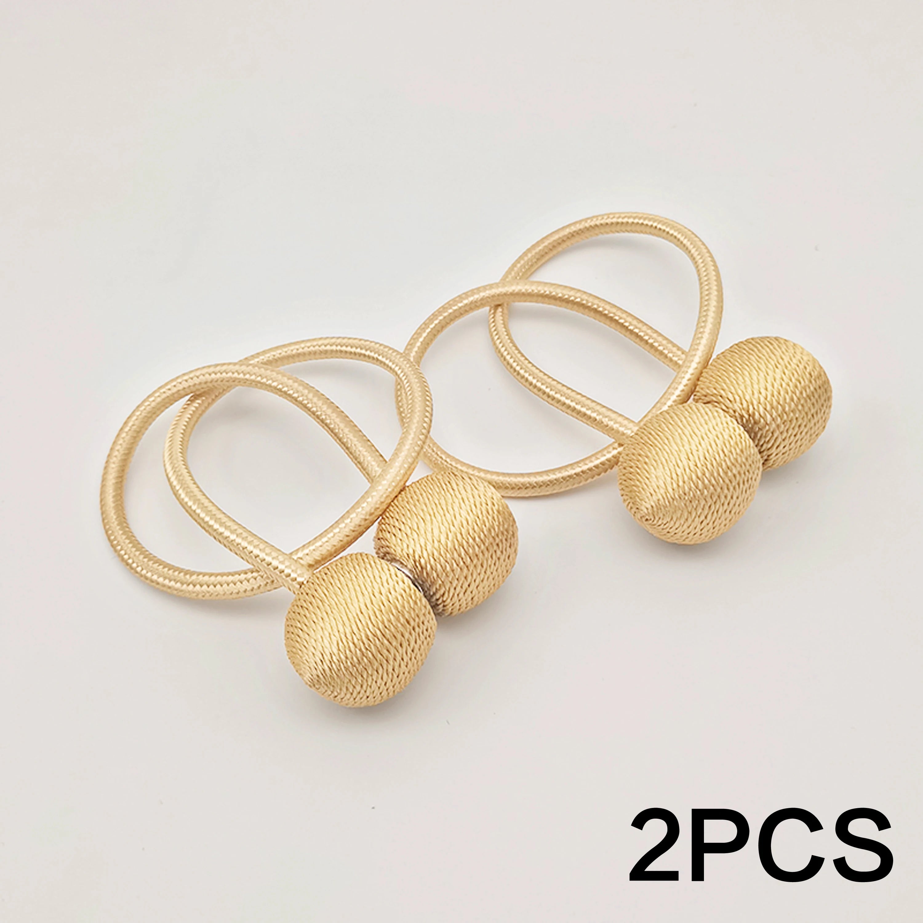 2pcs modern minimalist magnetic ball curtain tiebacks with thicker twisted cords can be styled at will,for bedrooms, living room
