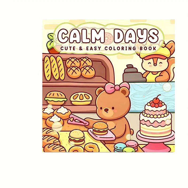 CALM DAYS Bold-Easy Patterns Coloring Book for Adult Cute Drawing Book Perfect Gift for Birthday Back to School Art Supplies