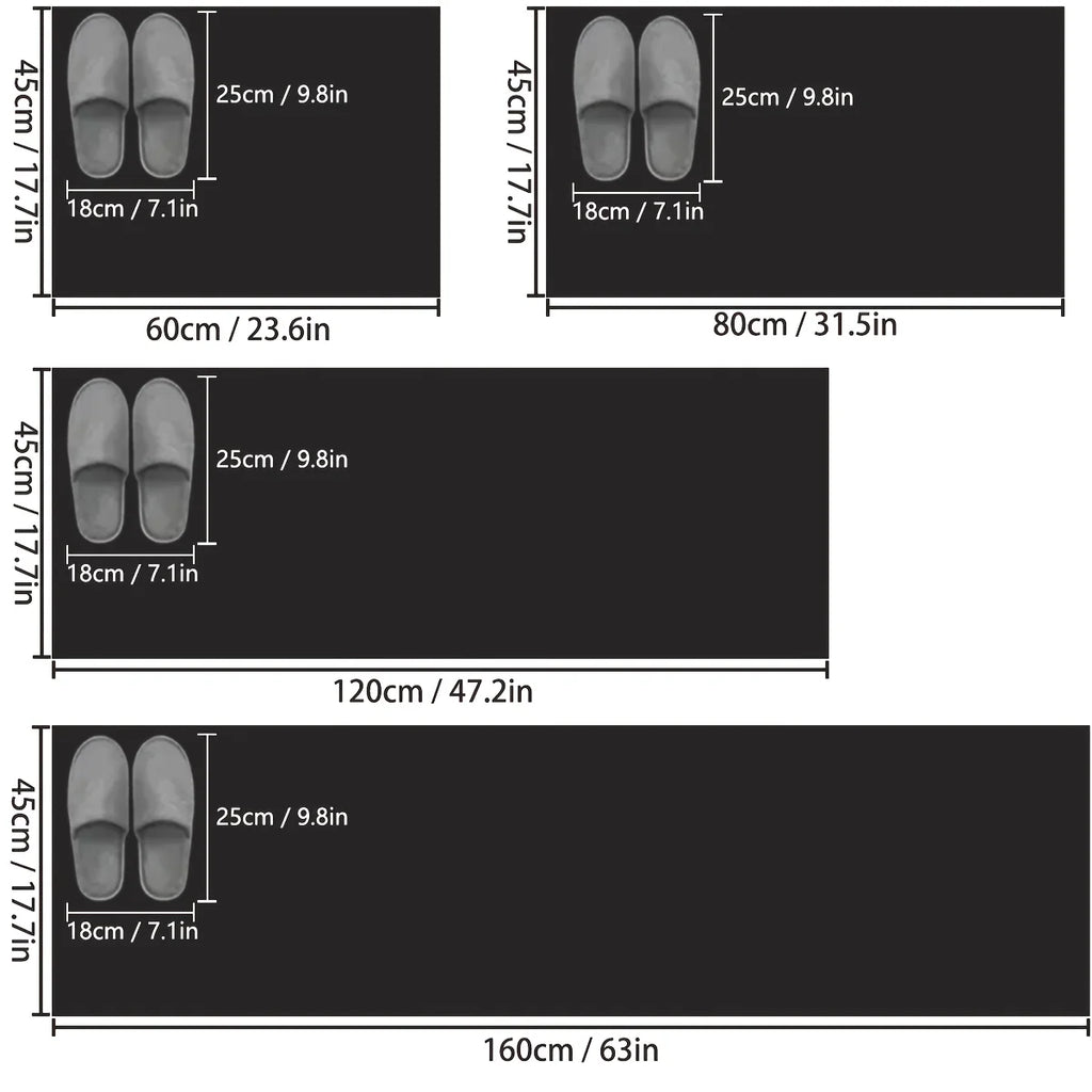 Long strip diatom mud kitchen carpet simple printed non-slip mat bathroom absorbent foot mat door mat