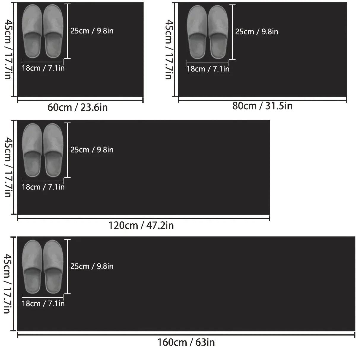 Long strip diatom mud kitchen carpet simple printed non-slip mat bathroom absorbent foot mat door mat