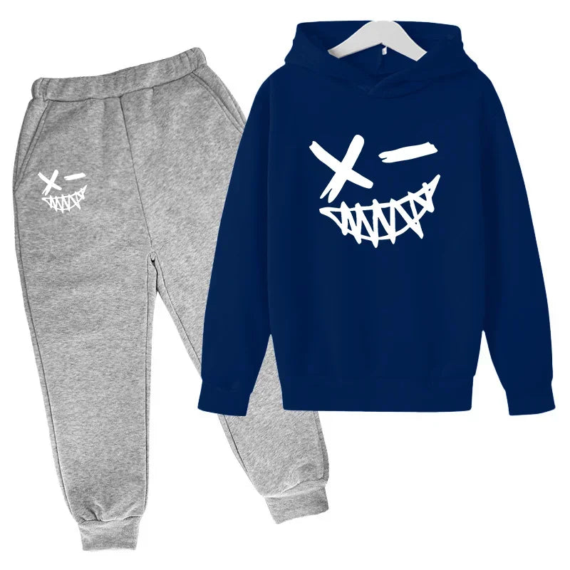 Evil Smile Printed 2025 Baby Summer Clothes for Children From 1 to 12 Years Kids Clothes Boys Child Sets Suit for Girls Boy Set