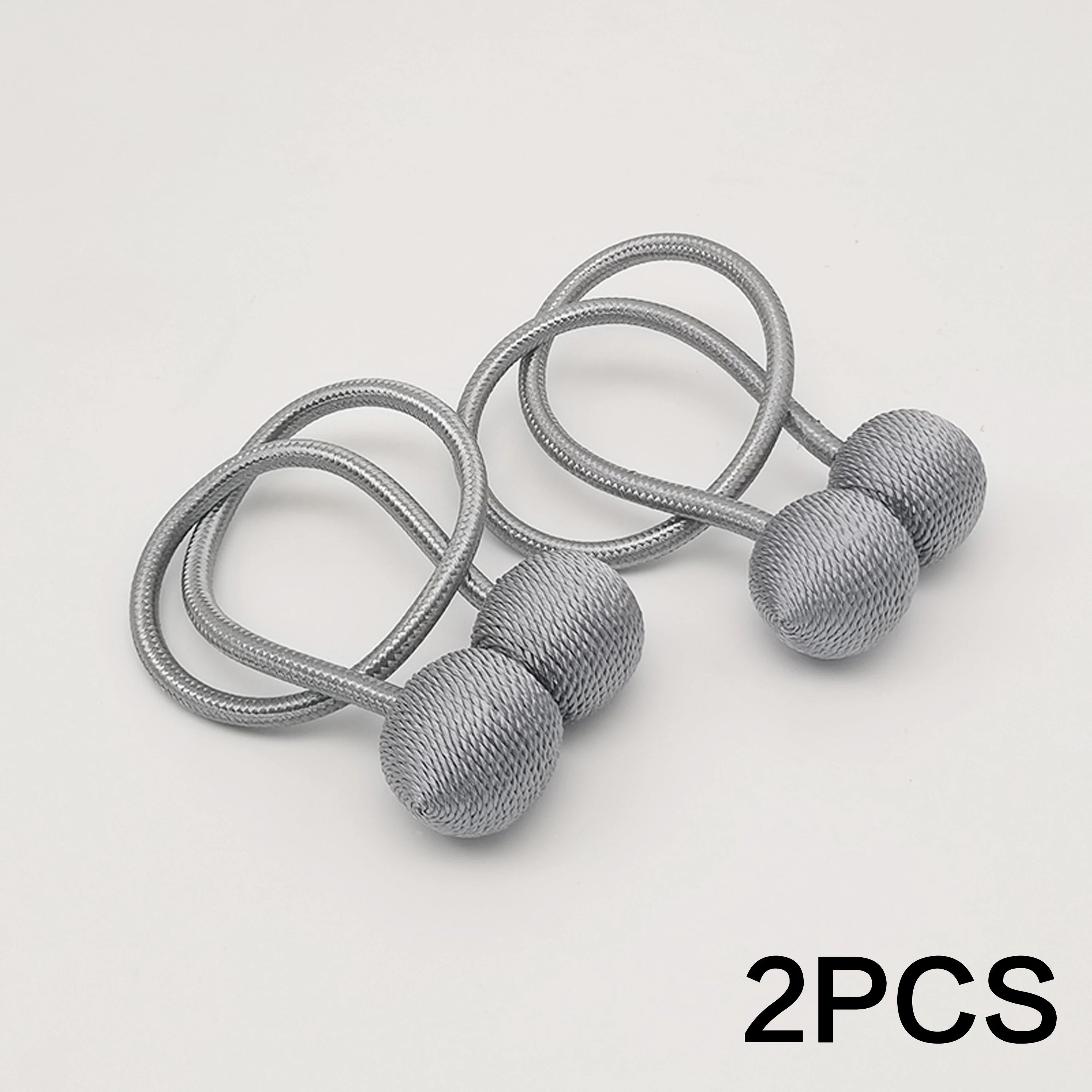 2pcs modern minimalist magnetic ball curtain tiebacks with thicker twisted cords can be styled at will,for bedrooms, living room