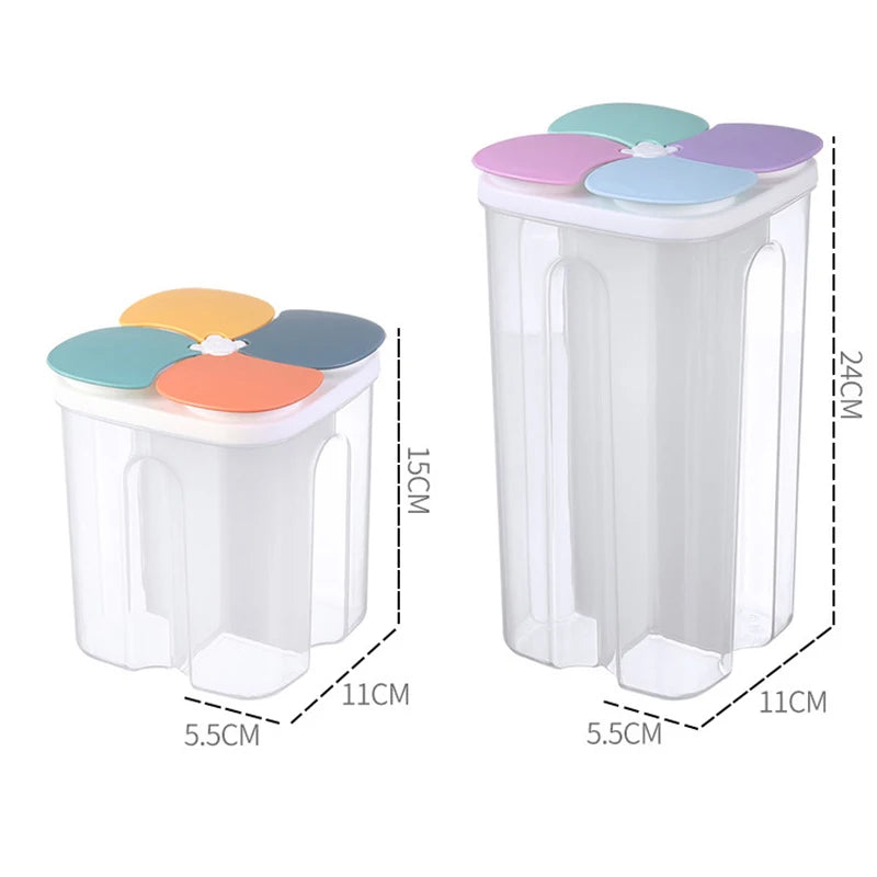 1.5/2.3L Cereals Storage Box Sealed Jar with Lid Grain Noodle Tea Food Keep Fresh Container Kitchen Storage Supplies