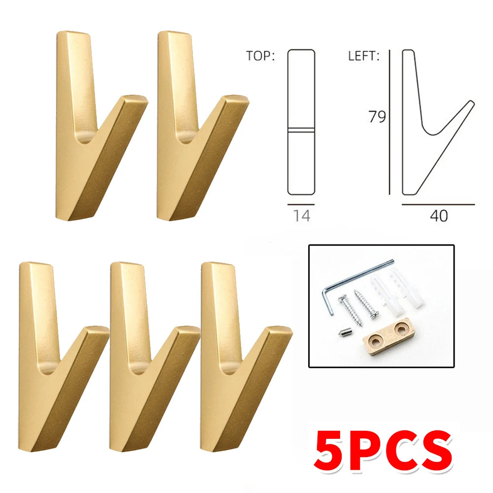Metal Coat Hooks Wall Mounted Heavy Duty Coat Rack Clothes Hanger With Screws for Hanging Hat Key Door Wall Hooks Bathroom