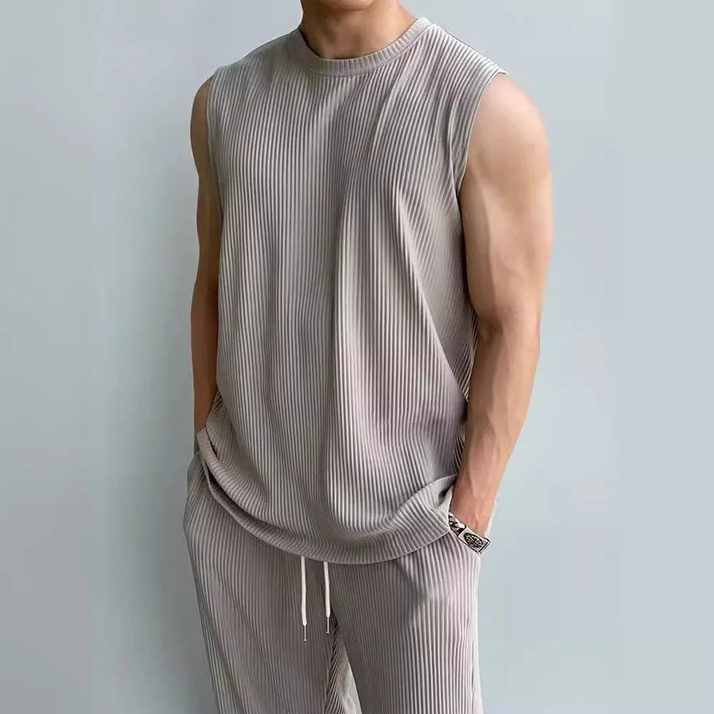 Sports Vest Set Men's Sleeveless T-shirt Men's Summer Fitness Quick-drying Loose Basketball Vest T