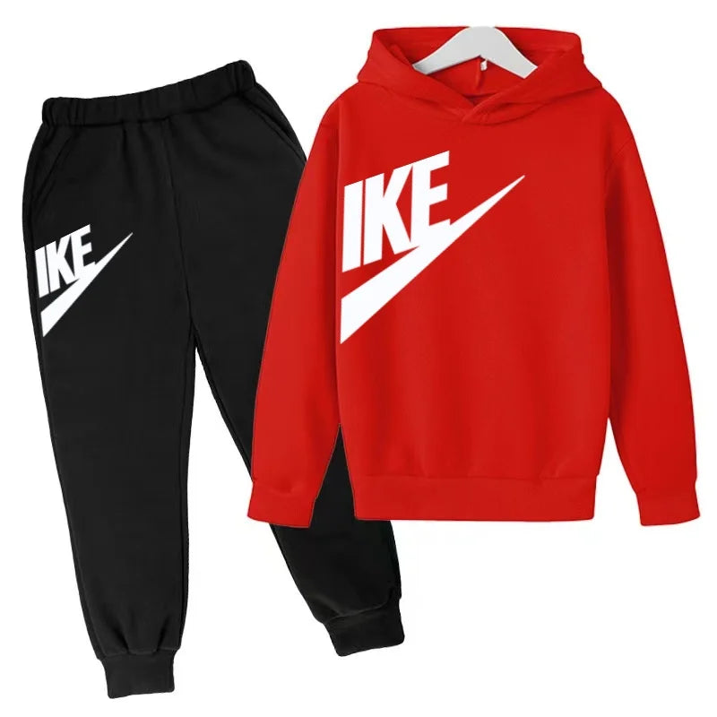 Kids Autumn Hoodie Letters Sports Pullover 3-12Years Coat Sweatshirt+Trousers Boy Girl Birthday Gift Clothes Leisure Fashion Set