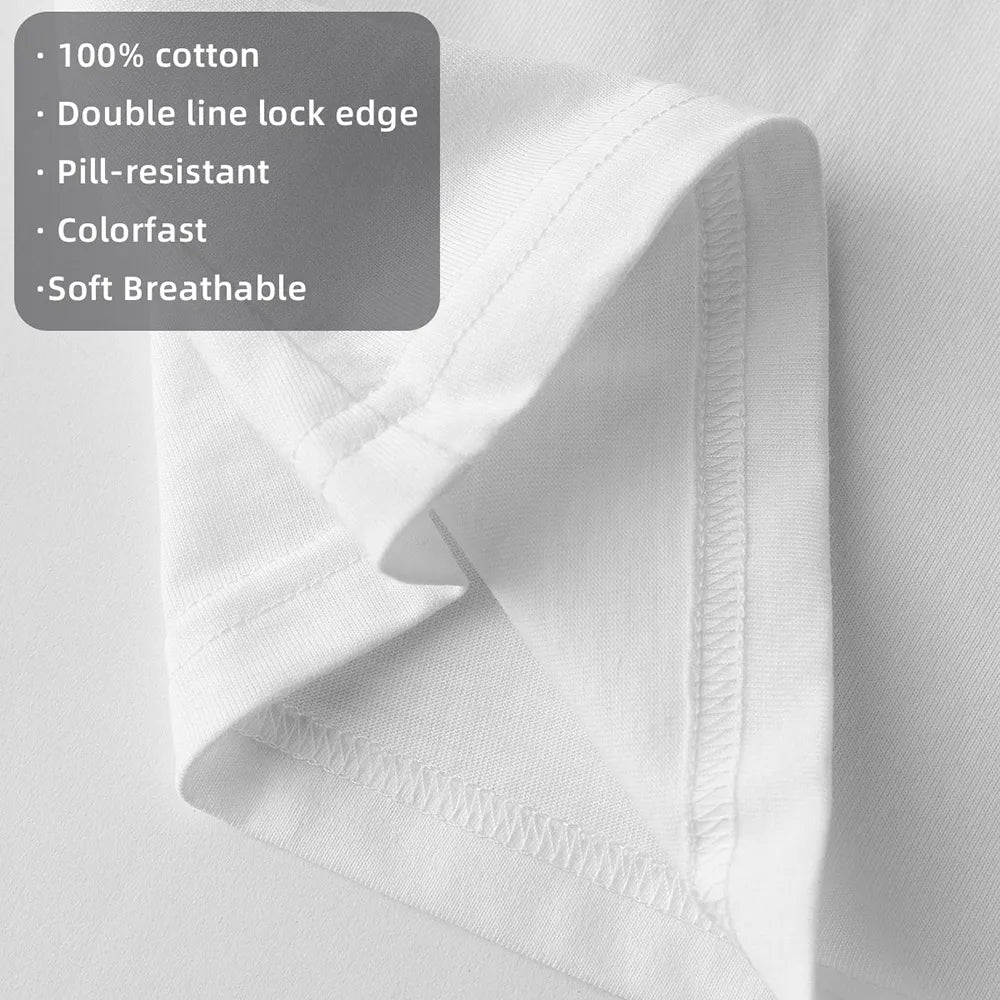 Unisex 100% Cotton Crew Neck T‑Shirt, Soft Breathable Pure Cotton Solid Color Tee, Classic Casual Short Sleeve Top, Summer Comfortable Everyday T-Shirts for Men Women