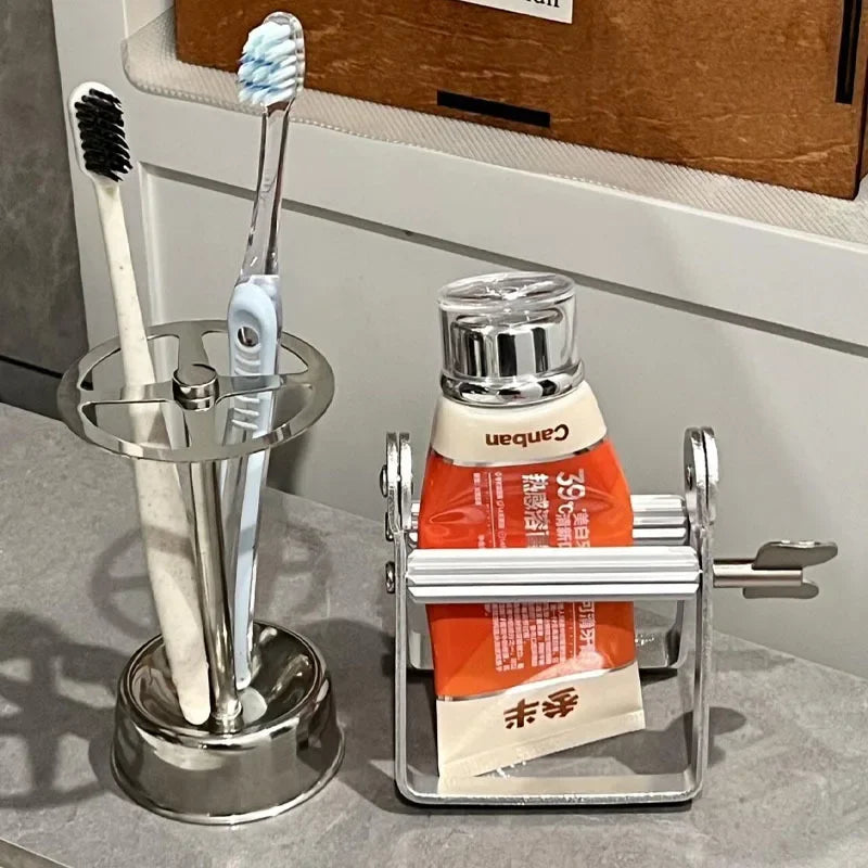 Stainless Steel Toothbrush Stand Toothpaste Holder Home Storage Orgnizer Kitchen Rack Bathroom Accessories Lazy Tube Squeezer
