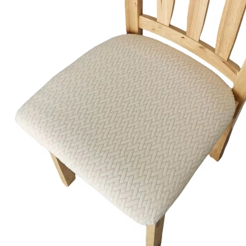Thickened Chair Cover Solid Color Chair Seat Cushion Cover Suitable For All Seasons Jacquard Elastic Chair Cushion Cover For D