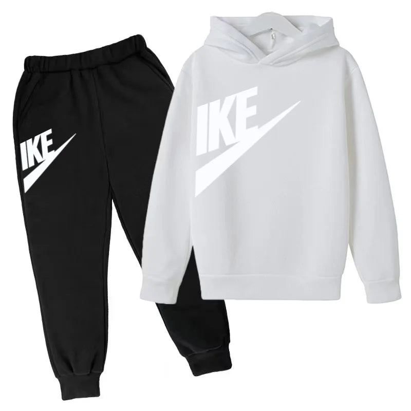 Kids Autumn Hoodie Letters Sports Pullover 3-12Years Coat Sweatshirt+Trousers Boy Girl Birthday Gift Clothes Leisure Fashion Set