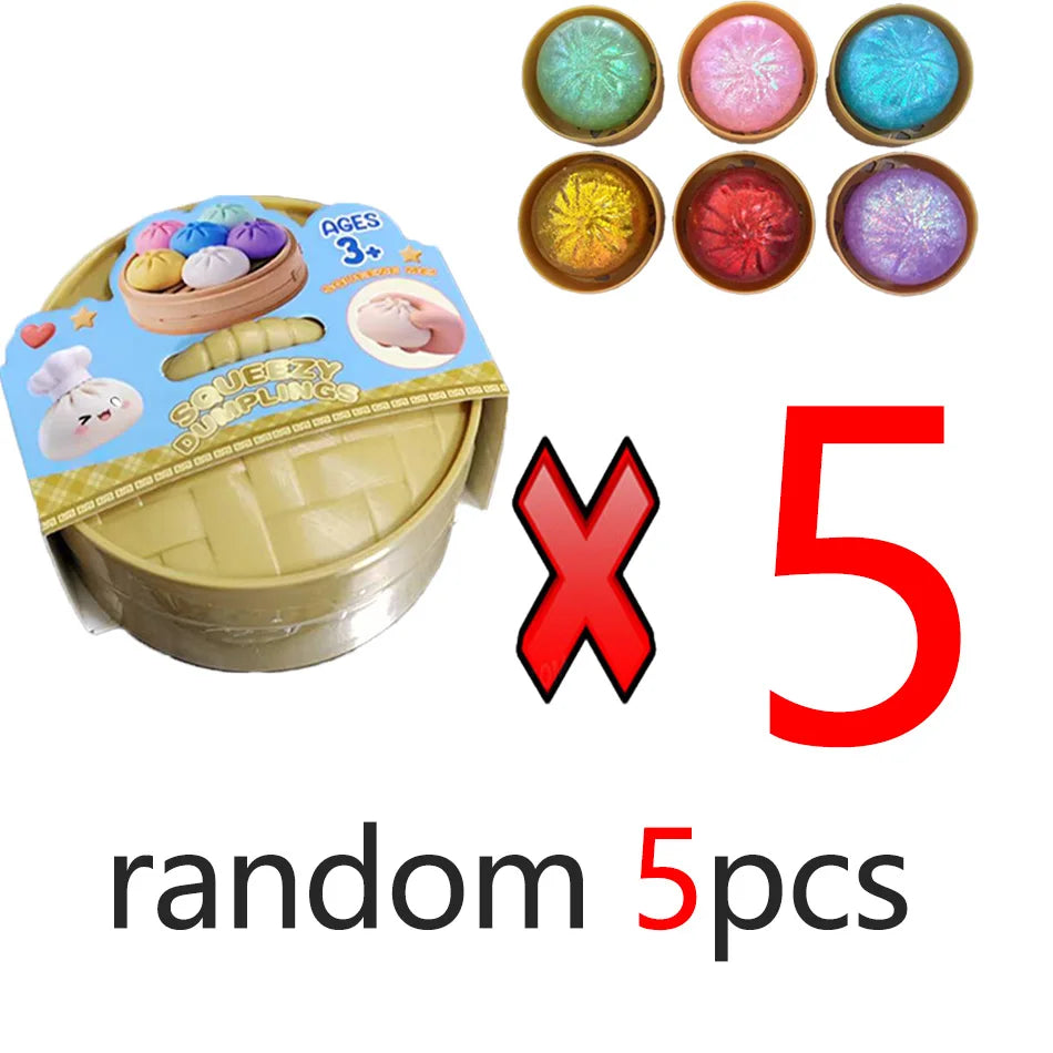 Glitter Dumpling Glitter Dumpling Squishy with Box Dumplings Sensory Squeeze Toy for Stress Relief