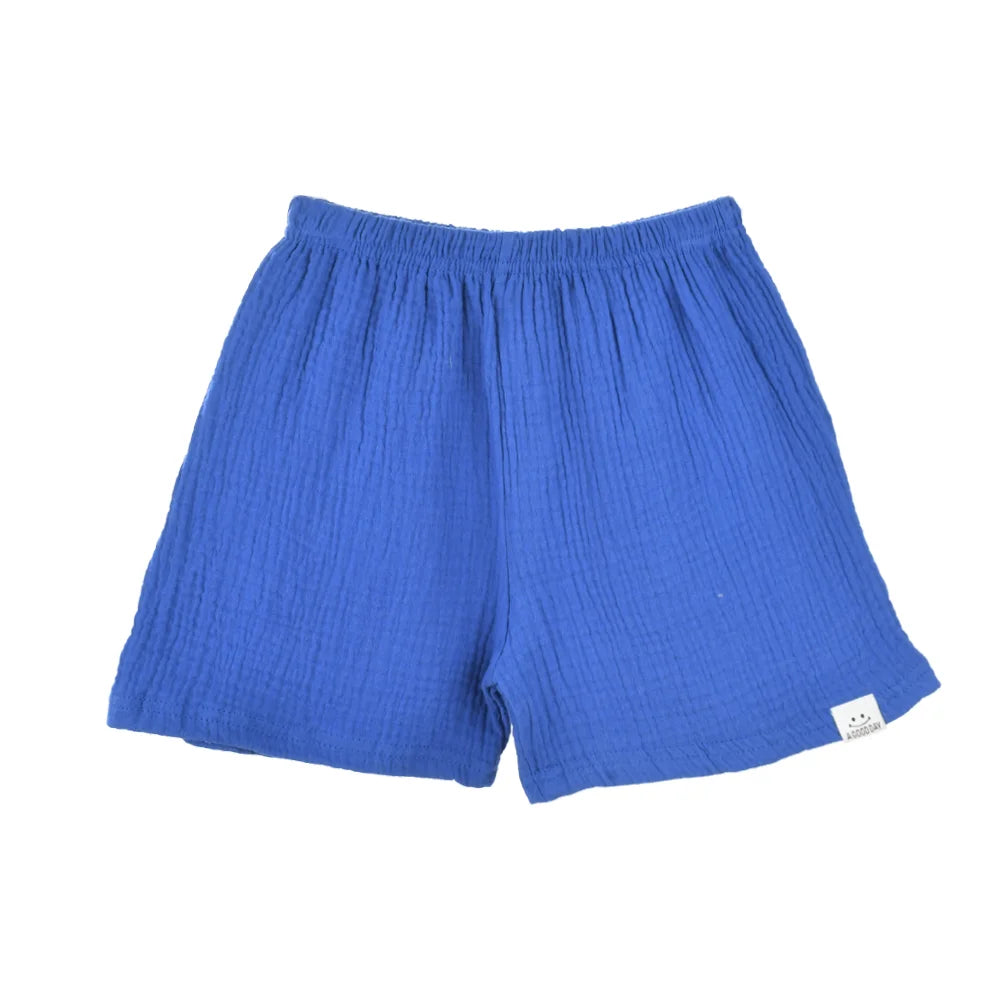 New Summer Children's Pure Cotton Shorts Fashion Solid Color Beach Shorts Kid's Casual Outing Shorts Age 2-10