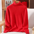 2025 Autumn/Winter New Women's 100% Mink Fur High Collar Sweater With Thick Pullover knit Sweater, Solid Color, High-End Fashion