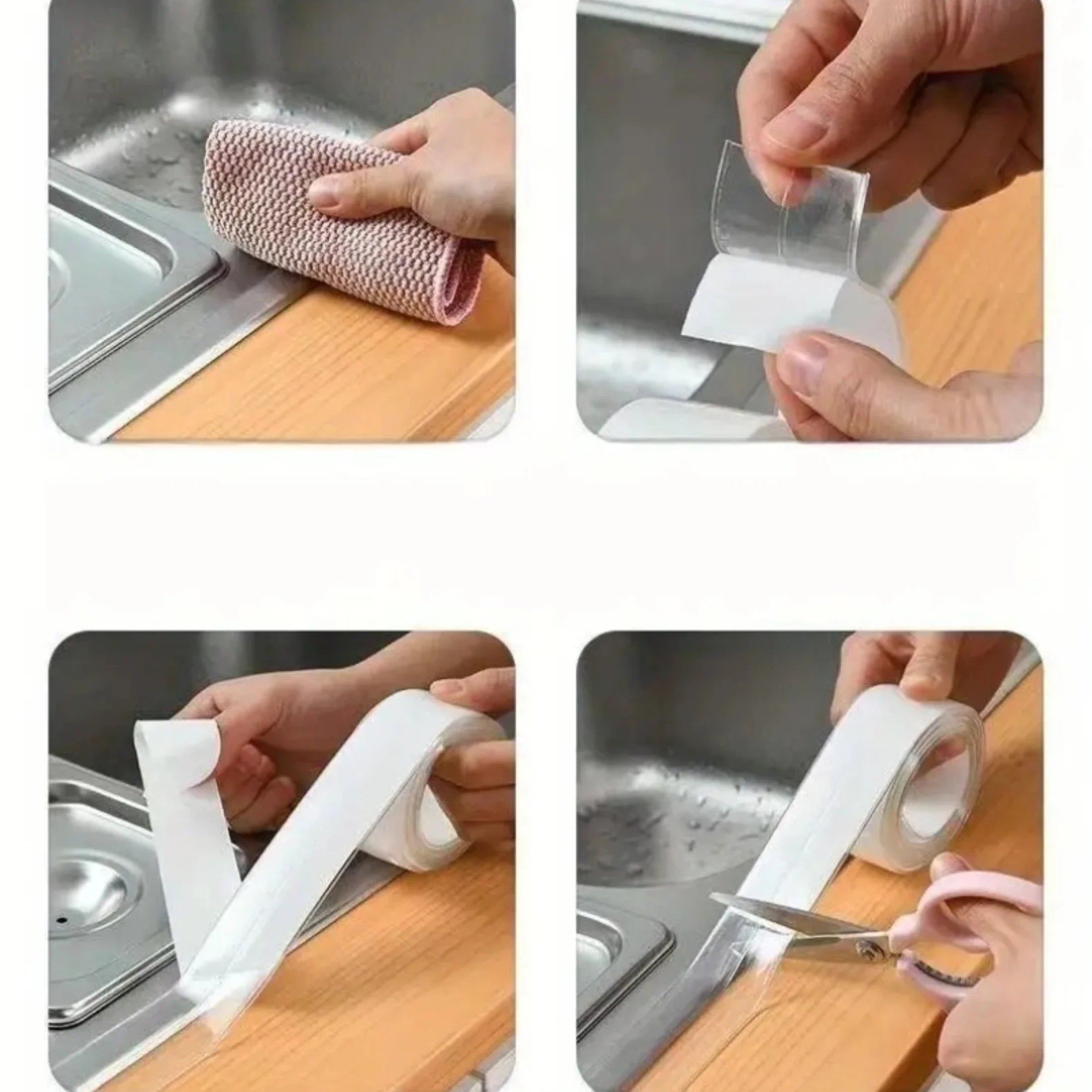 Waterproof Transparent PVC Self-adhesive Tape Bathroom Wall Tapes Toilets Strips Sink Edge and Bathroom Kitchen Sealing Strips