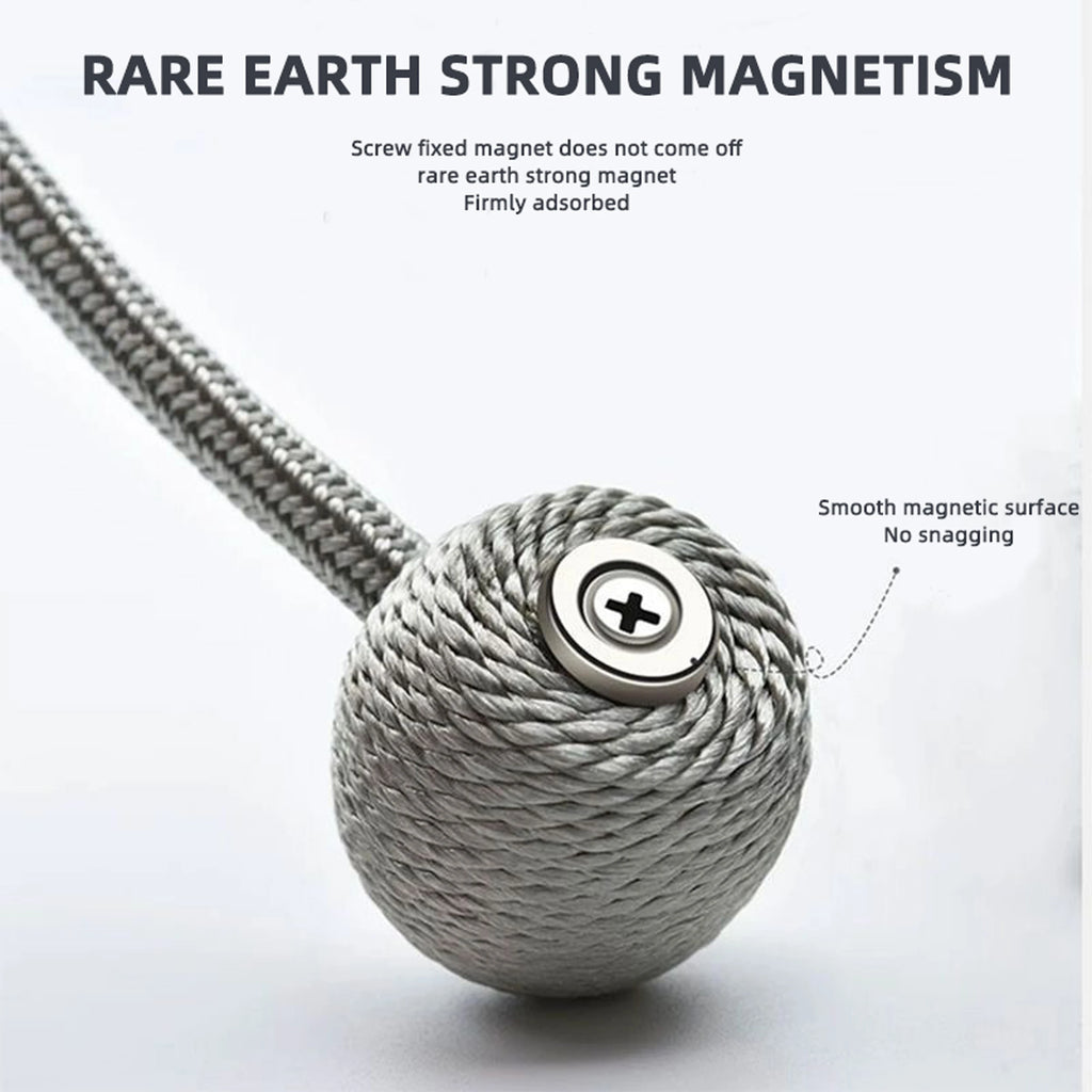 2pcs modern minimalist magnetic ball curtain tiebacks with thicker twisted cords can be styled at will,for bedrooms, living room