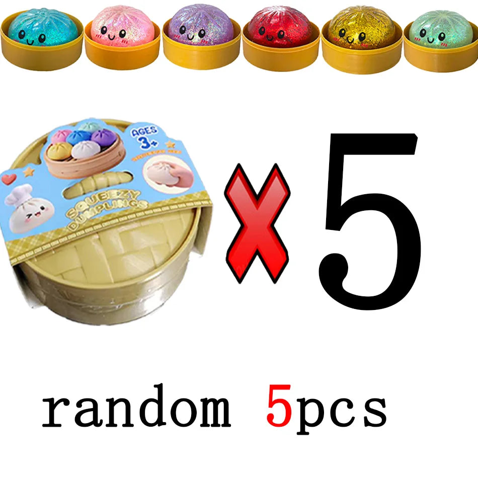 Glitter Dumpling Glitter Dumpling Squishy with Box Dumplings Sensory Squeeze Toy for Stress Relief