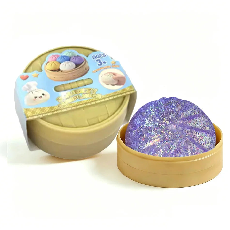Glitter Dumpling Glitter Dumpling Squishy with Box Dumplings Sensory Squeeze Toy for Stress Relief