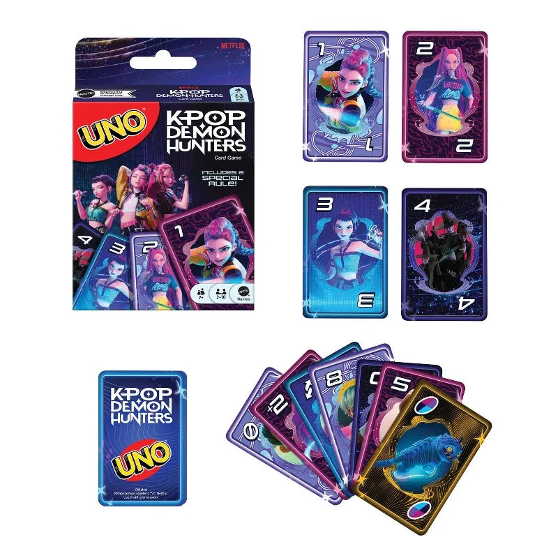 UNO JRV01 K-POP Demon Hunters Card Game,Adult Family Party table playing Board Games,Total 112 Cards with Wild Golden Honmoon