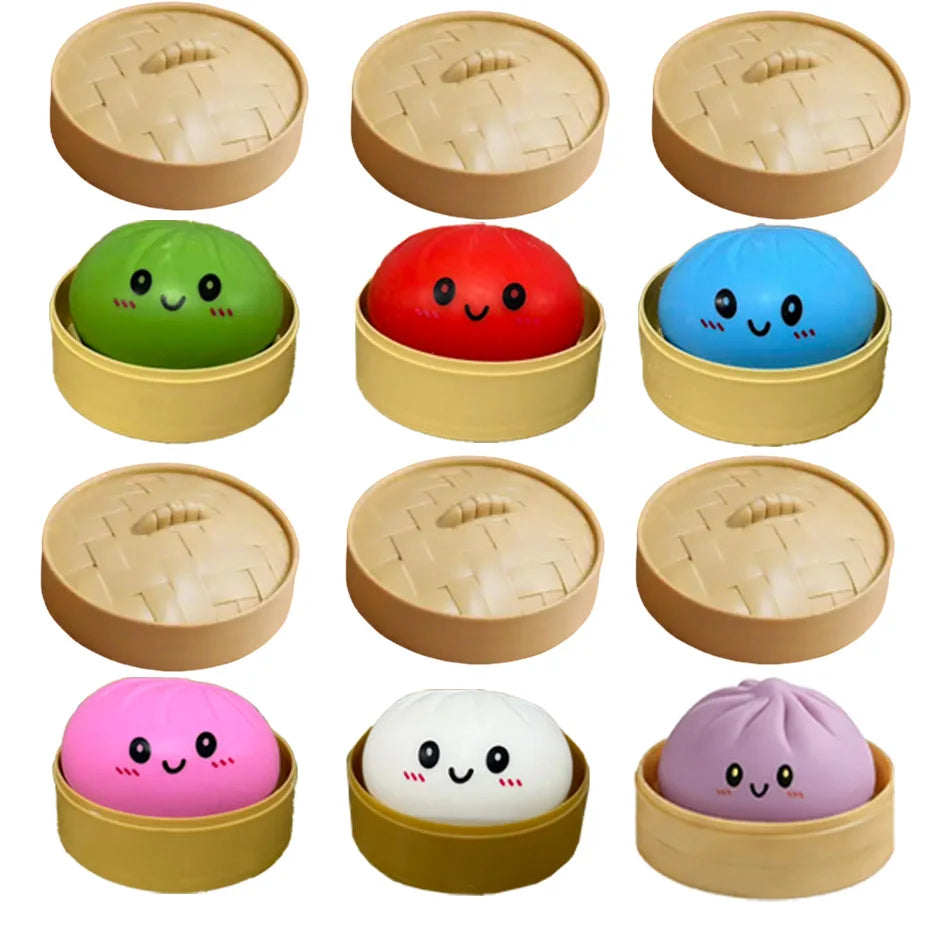Glitter Dumpling Glitter Dumpling Squishy with Box Dumplings Sensory Squeeze Toy for Stress Relief