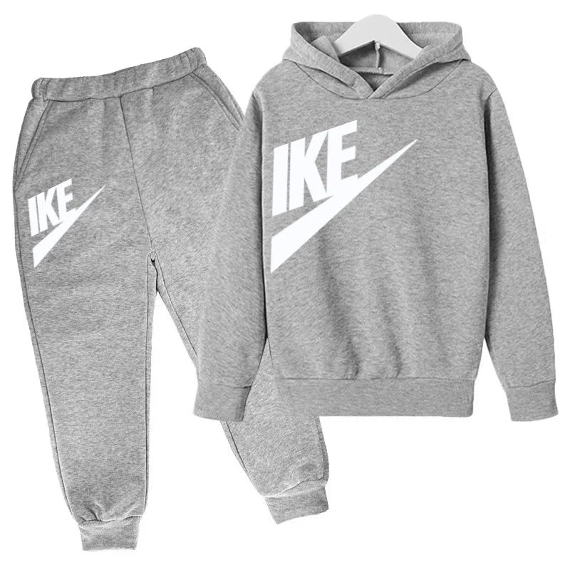 Kids Autumn Hoodie Letters Sports Pullover 3-12Years Coat Sweatshirt+Trousers Boy Girl Birthday Gift Clothes Leisure Fashion Set