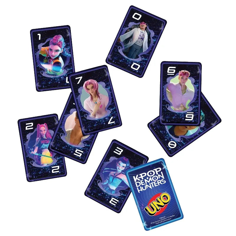 UNO JRV01 K-POP Demon Hunters Card Game,Adult Family Party table playing Board Games,Total 112 Cards with Wild Golden Honmoon