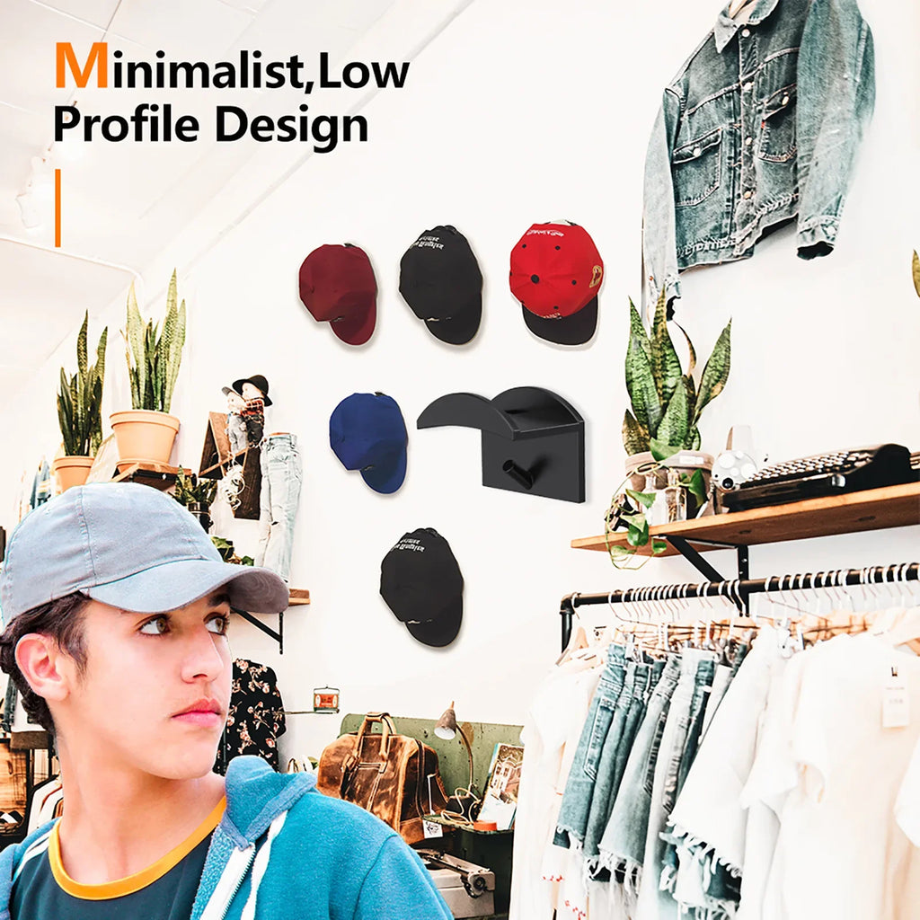 Baseball Cap Hooks Wall Mounted No Trace Hooks for Hat Necklace Headphone Storage Simple Design Home Accessories Wall Hooks