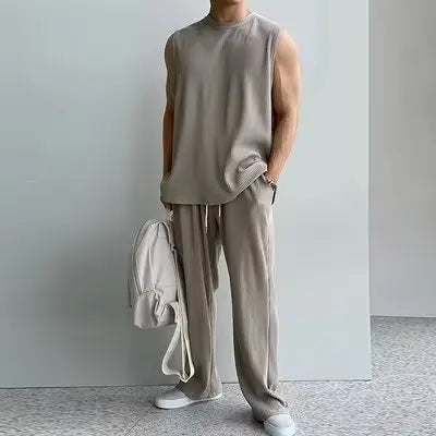 Sports Vest Set Men's Sleeveless T-shirt Men's Summer Fitness Quick-drying Loose Basketball Vest T