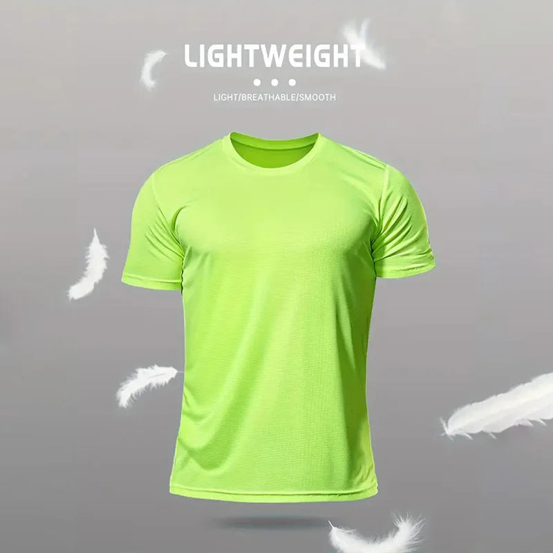 Men's Oversized Los Angeles Letter Print T-Shirt Polyester Summer Breathable Fabric Stylish Minimalist Short-Sleeve Design