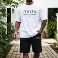 Italy Fashion Men's Set T-shirt and Shorts Summer Daily Casual Sports Short Sleeve Tracksuit Home Outdoor Comfort Soft Outfits
